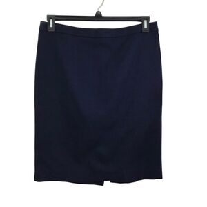 NWT J. Crew Cotton Work Pencil Skirt Navy Blue Size 8 Career Business Casual